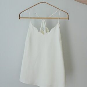 J. Crew Ivory Scalloped Cami